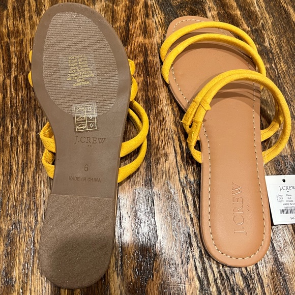 Sunshine yellow JCrew Factory sandals. NWT - Picture 3 of 3